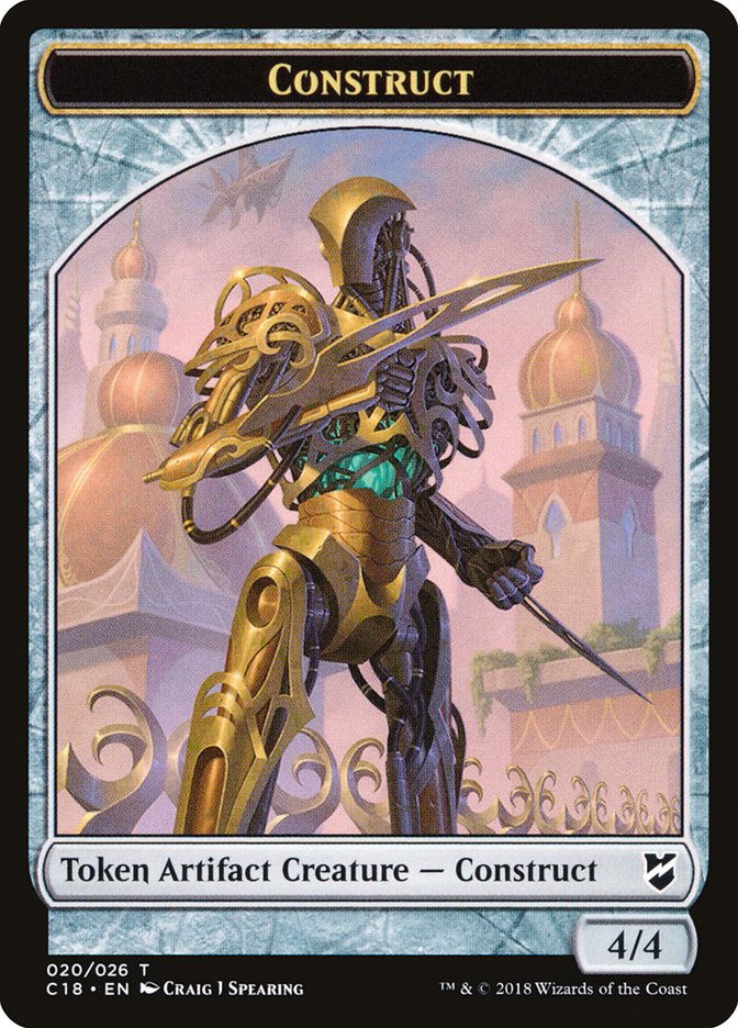 Myr (007) // Construct (020) Double-Sided Token [Tokens] Commander 2018 Tokens MTG Single Magic: The Gathering