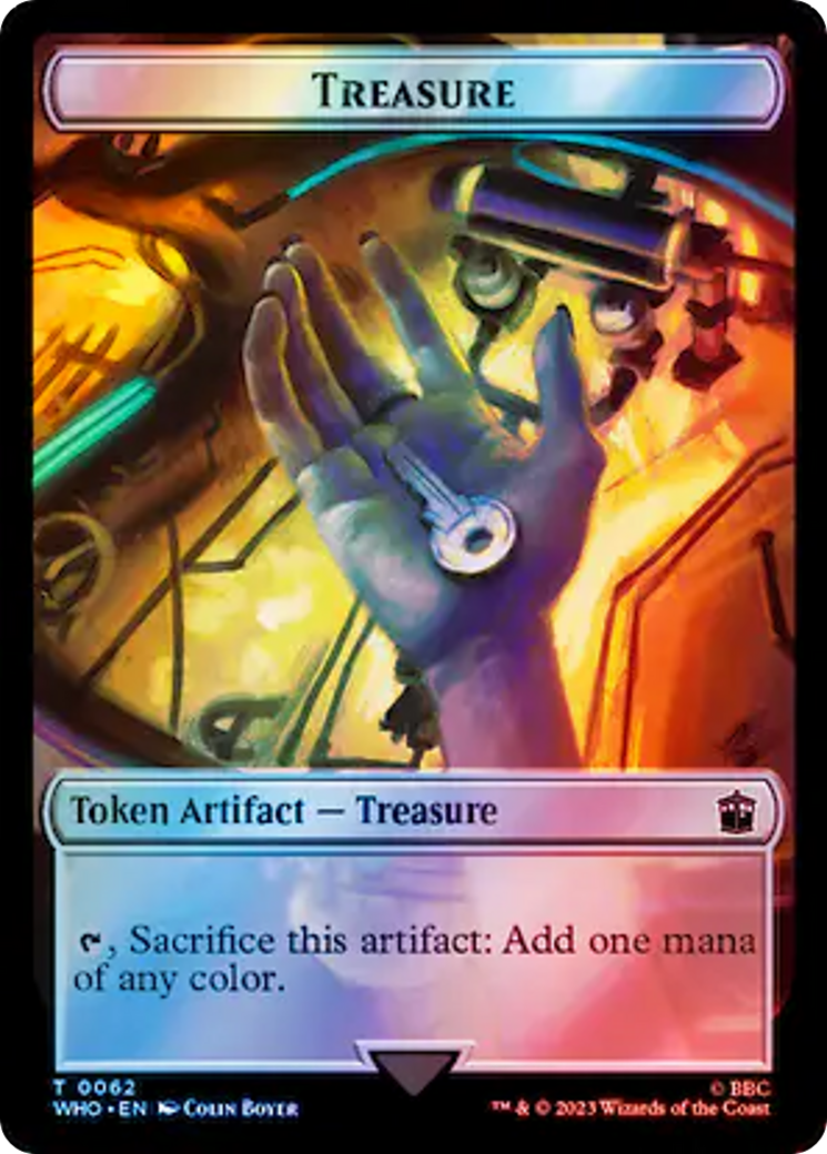 Copy // Treasure (0062) Double-Sided Token (Surge Foil) [Tokens] Doctor Who Tokens MTG Single Magic: The Gathering
