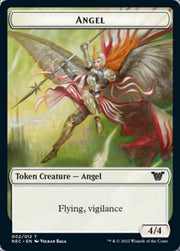 Angel // Elephant Double-Sided Token [Kamigawa: Neon Dynasty Commander Tokens] MTG Single Magic: The Gathering   