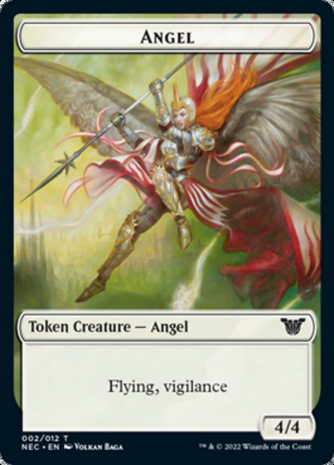 Angel // Elephant Double-Sided Token [Kamigawa: Neon Dynasty Commander Tokens] MTG Single Magic: The Gathering   