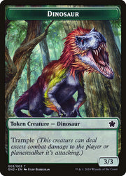 Dragon // Dinosaur Double-Sided Token [Tokens] Game Night 2019 Tokens MTG Single Magic: The Gathering