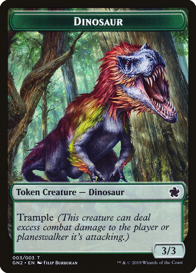 Dragon // Dinosaur Double-Sided Token [Tokens] Game Night 2019 Tokens MTG Single Magic: The Gathering