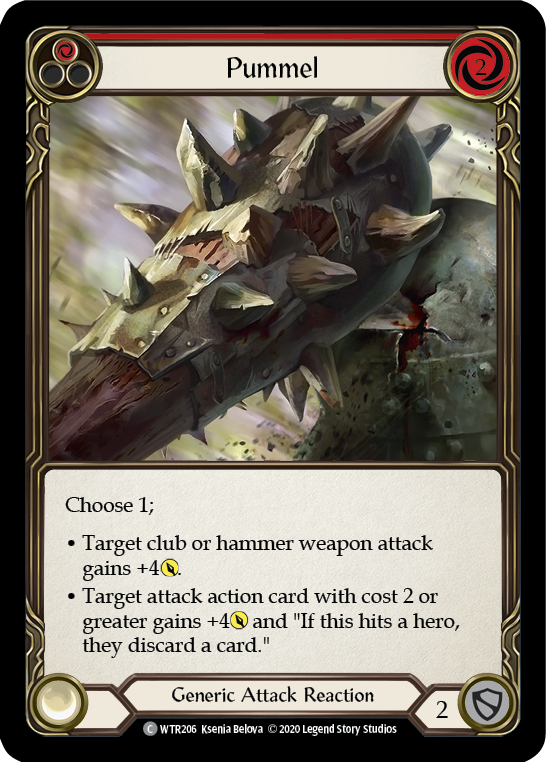Pummel (Red) [WTR206] Unlimited Edition Rainbow Foil Flesh And Blood Single Flesh And Blood   