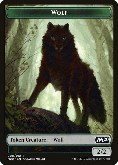 Wolf Double-Sided Token [Challenger Decks 2020 Tokens] MTG Single Magic: The Gathering   