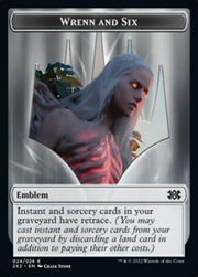 Wrenn and Six Emblem // Spirit (008) Double-Sided Token [Tokens] Double Masters 2022 Tokens MTG Single Magic: The Gathering