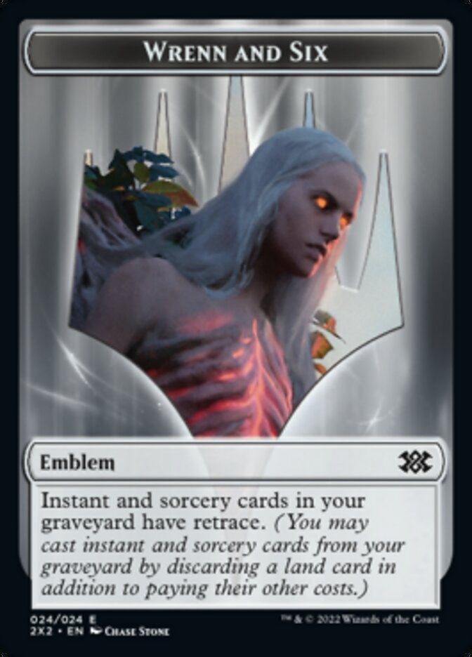 Wrenn and Six Emblem // Spirit (008) Double-Sided Token [Tokens] Double Masters 2022 Tokens MTG Single Magic: The Gathering