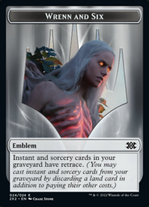 Wrenn and Six Emblem // Spirit (008) Double-Sided Token [Tokens] Double Masters 2022 Tokens MTG Single Magic: The Gathering
