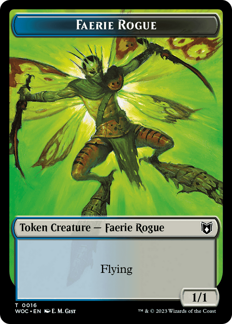 Faerie Rogue // Faerie (0016) Double-Sided Token [Tokens] Wilds of Eldraine Commander Tokens MTG Single Magic: The Gathering