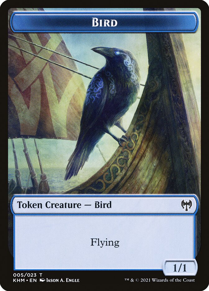 Dwarf Beserker // Bird Double-Sided Token [Tokens] Kaldheim Tokens MTG Single Magic: The Gathering