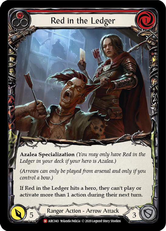 Red in the Ledger [ARC043] Unlimited Edition Rainbow Foil Flesh And Blood Single Flesh And Blood   