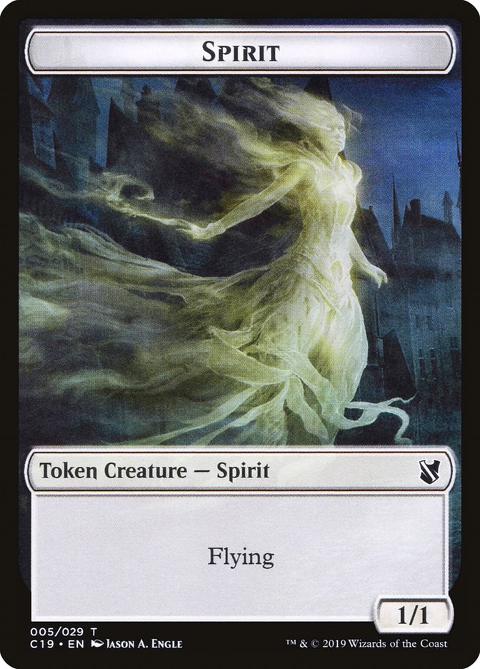 Spirit Token [Tokens] Commander 2019 Tokens MTG Single Magic: The Gathering