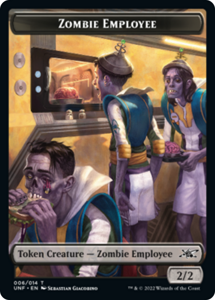 Zombie Employee // Treasure (013) Double-Sided Token [Tokens] Unfinity Tokens MTG Single Magic: The Gathering