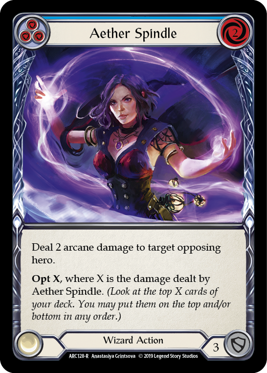 Aether Spindle (Blue) [ARC128-R] 1st Edition Normal Flesh And Blood Single Flesh And Blood   