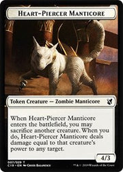 Heart-Piercer Manticore // Dragon Double-Sided Token [Tokens] Commander 2019 Tokens MTG Single Magic: The Gathering