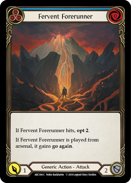 Fervent Forerunner (Blue) [ARC184-C] 1st Edition Rainbow Foil Flesh And Blood Single Flesh And Blood   