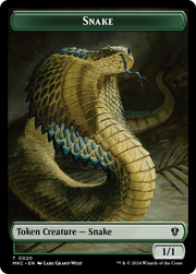 Snake // Morph Double-Sided Token [Tokens] Murders at Karlov Manor Commander Tokens MTG Single Magic: The Gathering