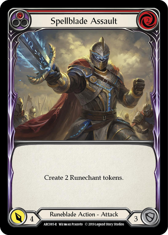 Spellblade Assault (Red) [ARC085-R] 1st Edition Rainbow Foil Flesh And Blood Single Flesh And Blood   