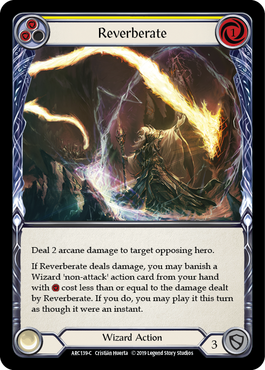 Reverberate (Yellow) [ARC139-C] 1st Edition Rainbow Foil Flesh And Blood Single Flesh And Blood   