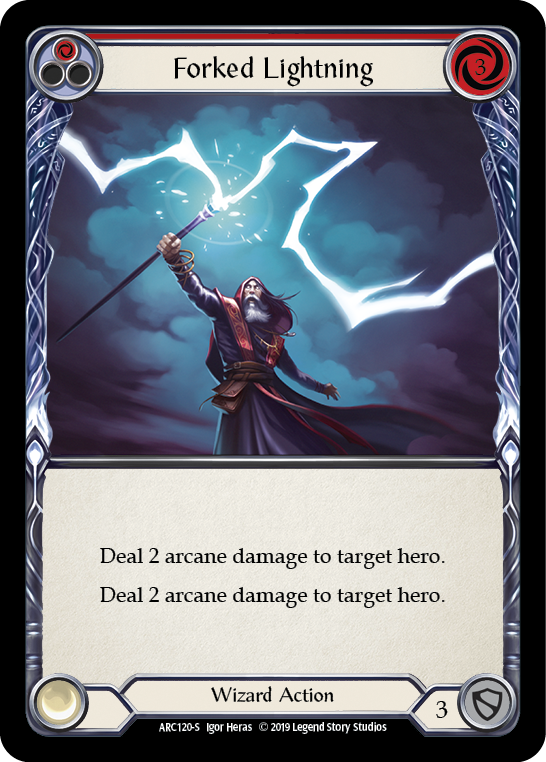 Forked Lightning [ARC120-S] 1st Edition Rainbow Foil Flesh And Blood Single Flesh And Blood   