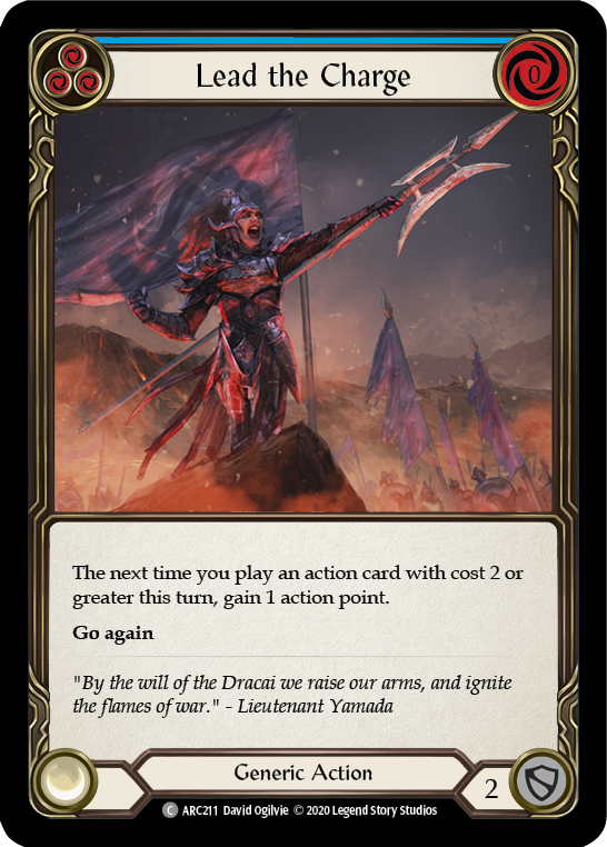 Lead the Charge (Blue) [ARC211] Unlimited Edition Rainbow Foil Flesh And Blood Single Flesh And Blood   
