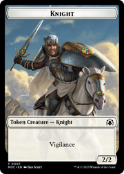Knight (7) // Spirit (14) Double-Sided Token [Tokens] March of the Machine Commander Tokens MTG Single Magic: The Gathering