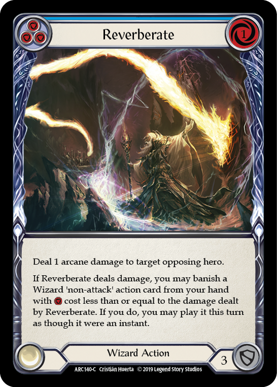 Reverberate (Blue) [ARC140-C] 1st Edition Rainbow Foil Flesh And Blood Single Flesh And Blood   