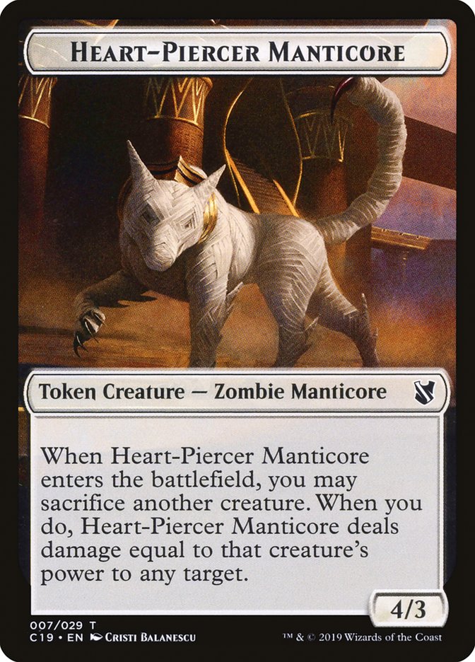 Heart-Piercer Manticore Token [Tokens] Commander 2019 Tokens MTG Single Magic: The Gathering