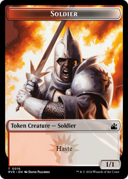 Spirit (0018) // Soldier Double-Sided Token [Tokens] Ravnica Remastered Tokens MTG Single Magic: The Gathering
