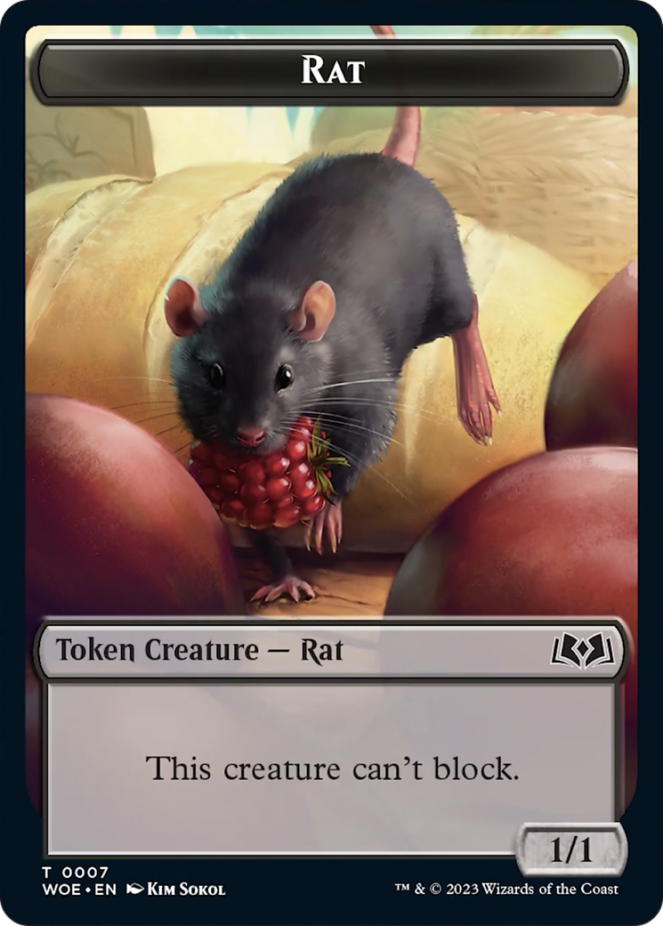 Rat // Food (0010) Double-Sided Token [Tokens] Wilds of Eldraine Tokens MTG Single Magic: The Gathering