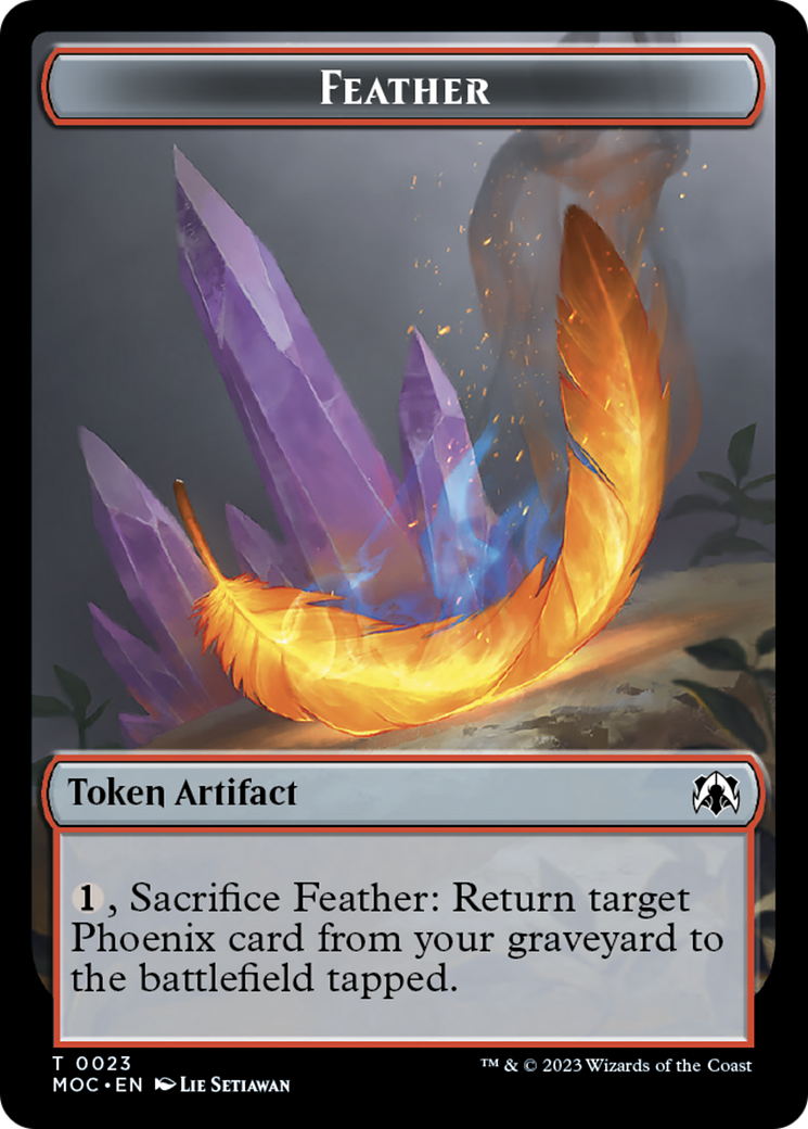 Feather // Servo Double-Sided Token [Tokens] March of the Machine Commander Tokens MTG Single Magic: The Gathering