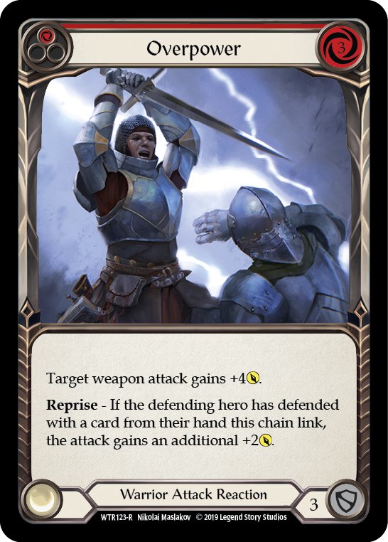 Overpower (Red) [WTR123-R] Alpha Print Rainbow Foil Flesh And Blood Single Flesh And Blood   