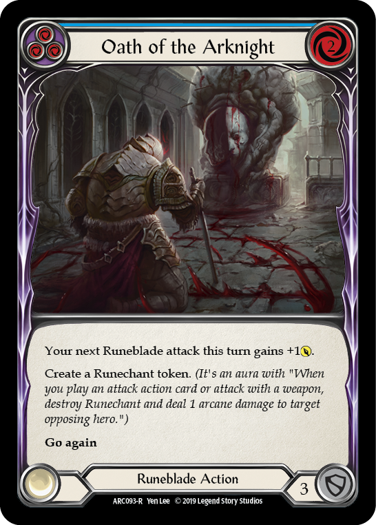 Oath of the Arknight (Blue) [ARC093-R] 1st Edition Normal Flesh And Blood Single Flesh And Blood   