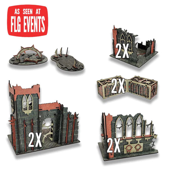 FLG Full Color Terrain: Urban Corruption Event Set (RED) Terrain FLG