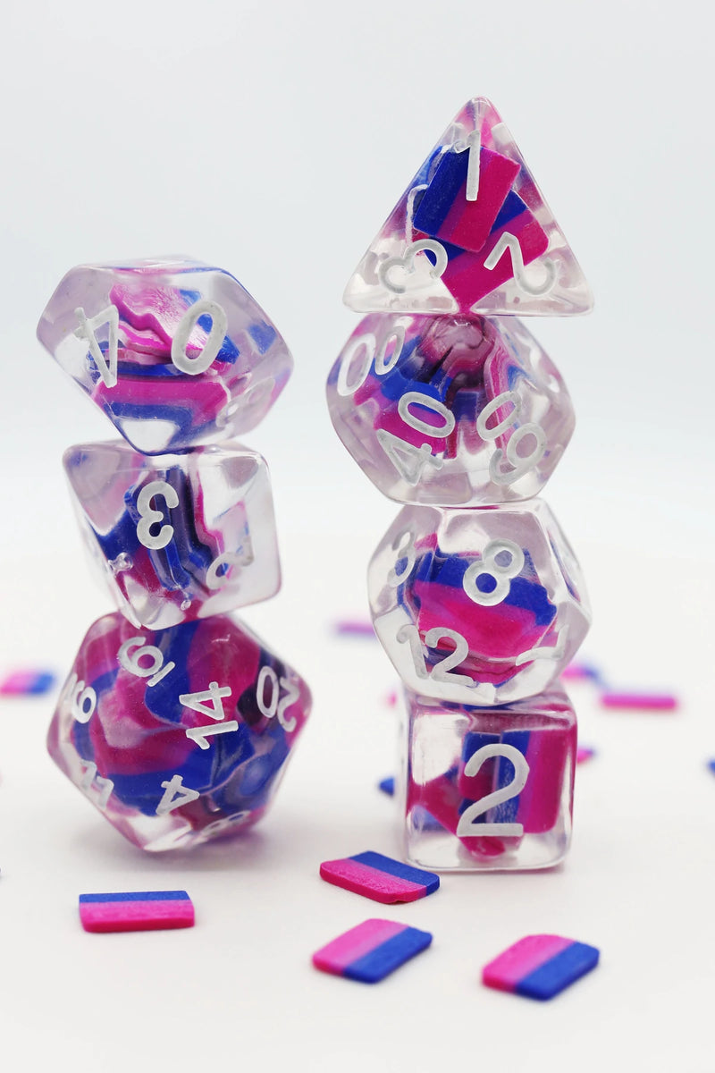 Foam Brain Games Bisexual Flag 7-Die Set Dice & Gaming Accessories Foam Brain Games