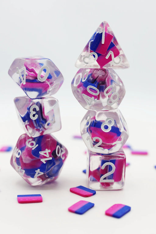 Foam Brain Games Bisexual Flag 7-Die Set Dice & Gaming Accessories Foam Brain Games