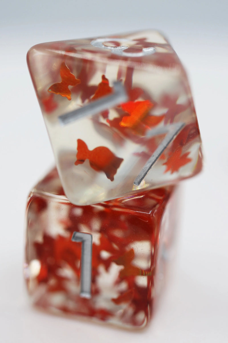 Foam Brain Games: Orange Butterfly Kiss 7-Die Set Dice & Gaming Accessories Foam Brain Games