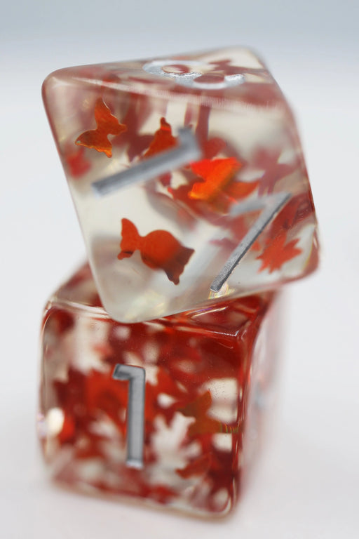 Foam Brain Games: Orange Butterfly Kiss 7-Die Set Dice & Gaming Accessories Foam Brain Games
