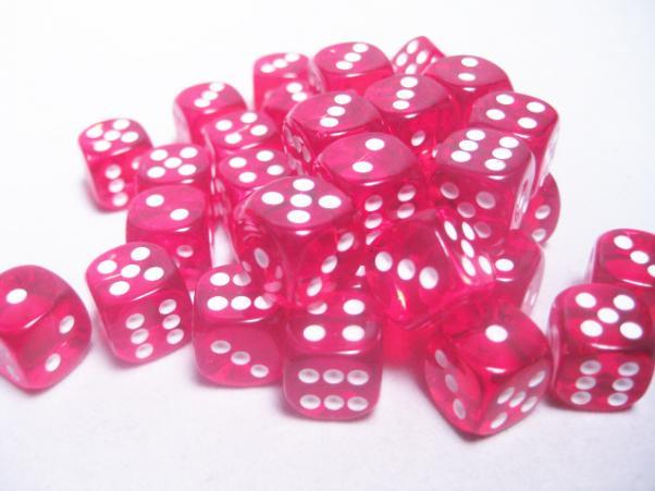 Chessex: 36Ct D6 Dice Set Translucent - Red/White (12mm) Dice & Gaming Accessories Chessex