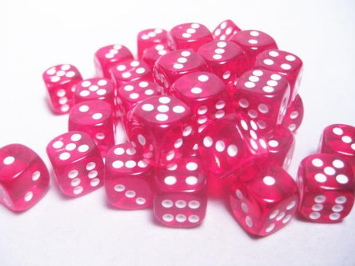 Chessex: 36Ct D6 Dice Set Translucent - Red/White (12mm) Dice & Gaming Accessories Chessex
