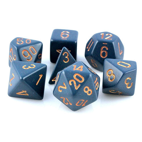 Chessex: 7-Die Set Opaque - Dusty Blue/Copper Dice & Gaming Accessories Chessex