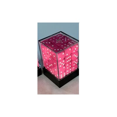 Chessex: 36Ct D6 Dice Set Opaque - Pink/White (12mm) Dice & Gaming Accessories Chessex