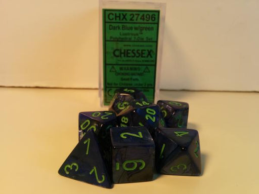 Chessex: Dark Blue/Green Lustrous Menagerie #8 7-Die Set Dice & Gaming Accessories Chessex