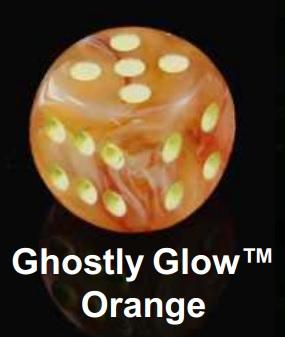 Chessex: Orange/Yellow Ghostly Glow 7-Die Set Dice & Gaming Accessories Chessex