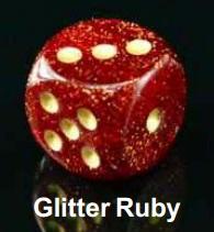 Chessex: 12Ct D6 Dice Set Glitter - Ruby/Gold (16mm) Dice & Gaming Accessories Chessex