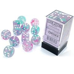 Chessex: Wisteria/White Luminary Nebula 12Ct D6 16mm Dice Set Dice & Gaming Accessories Chessex