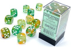 Chessex: 12Ct D6 Dice Set Luminary Nebula - Spring/White (16mm) Dice & Gaming Accessories Chessex