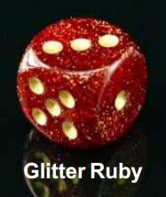Chessex: Ruby/Gold Glitter 36Ct D6 Dice Set 12mm Dice & Gaming Accessories Chessex