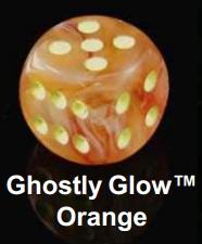 Chessex: Orange/Yellow Ghostly Glow 36Ct D6 Dice Set 12mm Dice & Gaming Accessories Chessex
