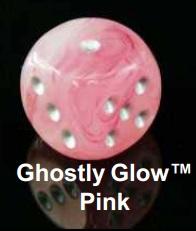 Chessex: Pink/Silver Ghostly Glow 36Ct D6 Dice Set 12mm Dice & Gaming Accessories Chessex