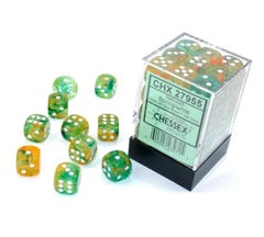 Chessex: 36Ct D6 Dice Set Luminary Nebula - Spring/White (12mm) Dice & Gaming Accessories Chessex